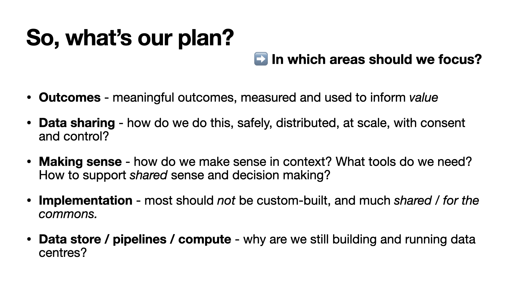 Plan for learning