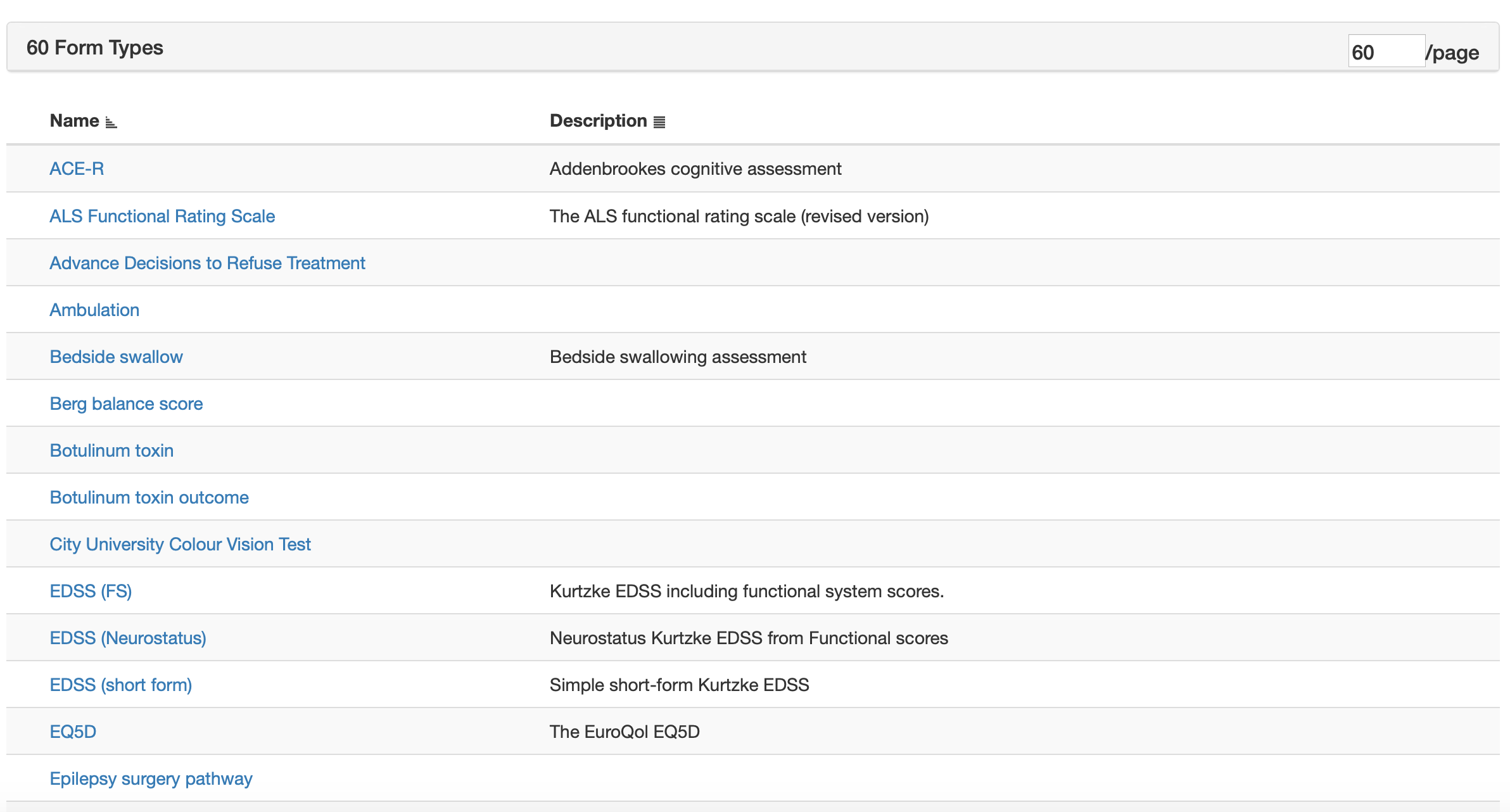 List Forms